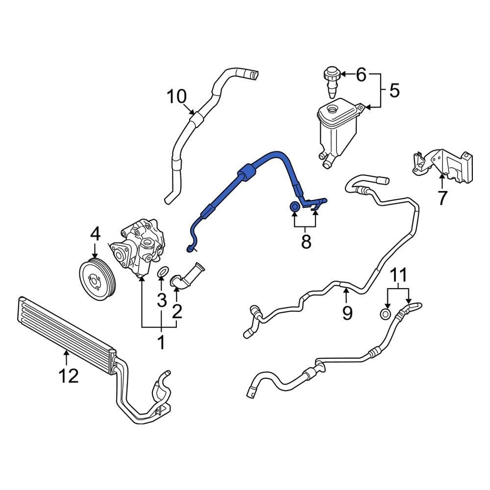 Porsche OE 95534745112 - Power Steering Pressure Hose