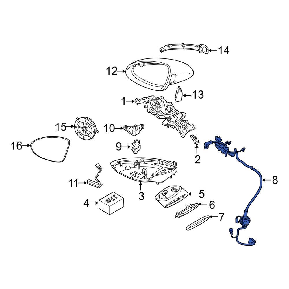 Porsche OE 95861246930 Front Door Mirror Wiring Harness