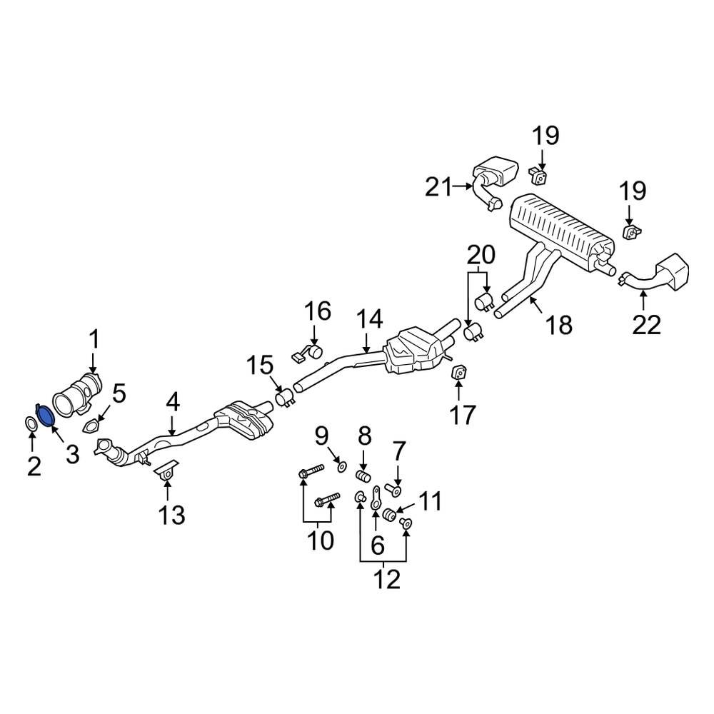 Porsche OE 9A725372510 Catalytic Converter Clamp