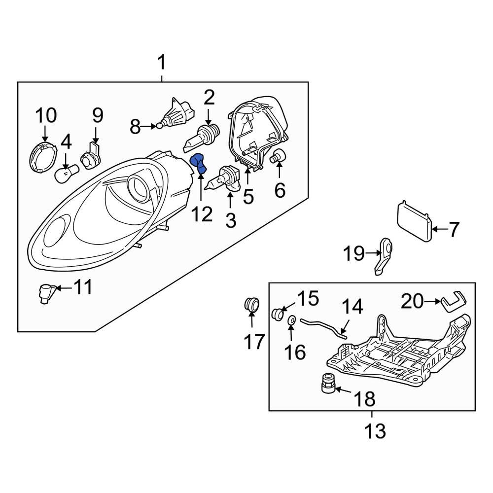 Porsche OE 99763124900 Front Headlight Housing Vent Tube