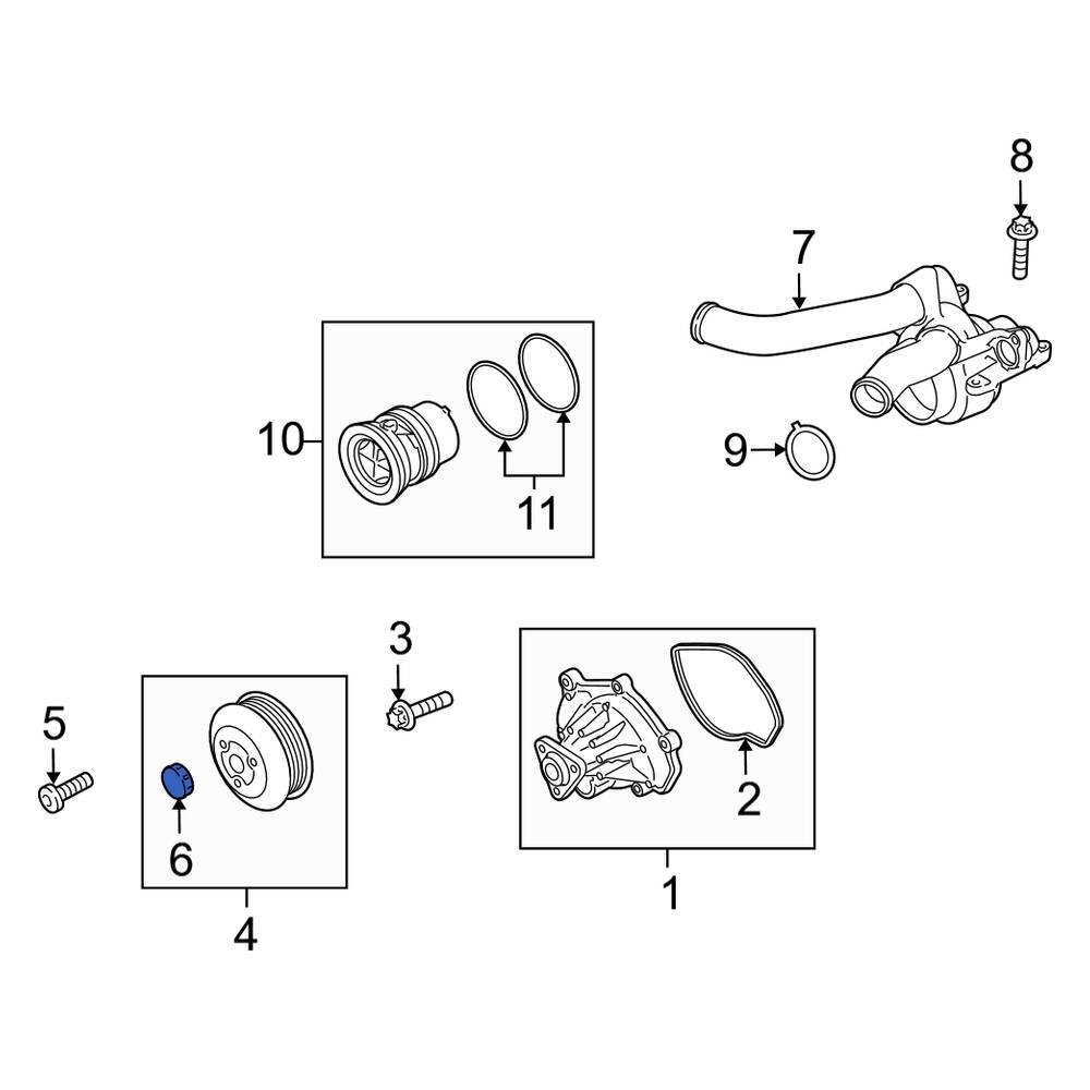 Porsche OE 94810641900 Engine Water Pump Pulley Cap