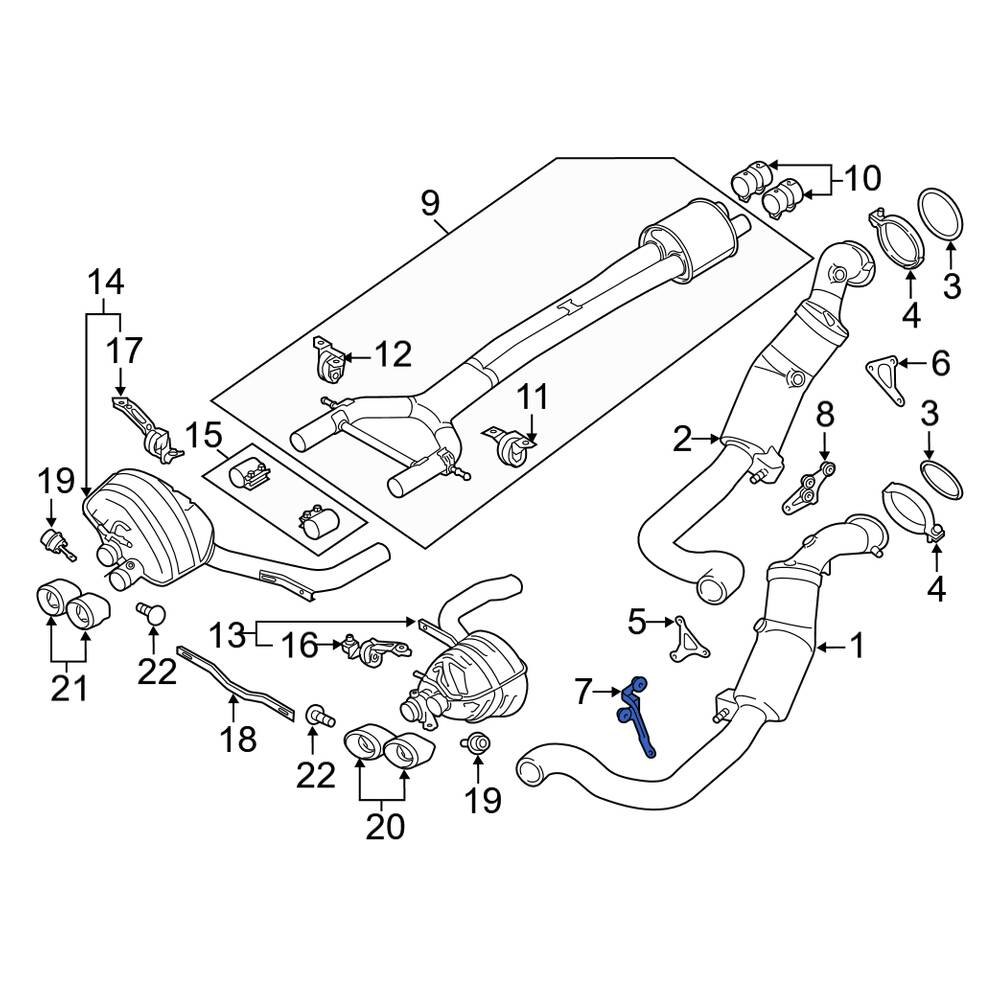 Porsche OE 7PP253835 Exhaust Back Pressure Regulator