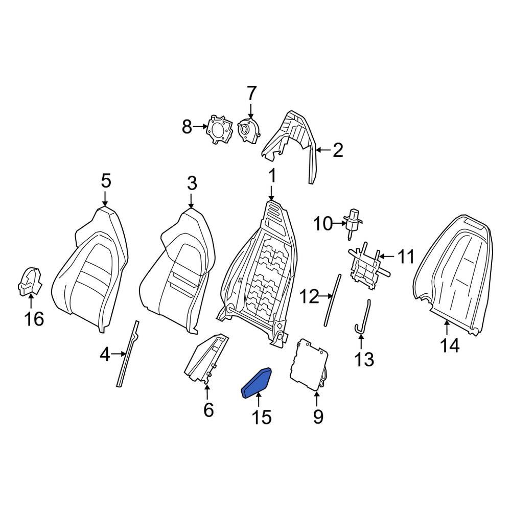 Porsche OE 971881793AOL8 Front Left Outer Seat Back Recliner