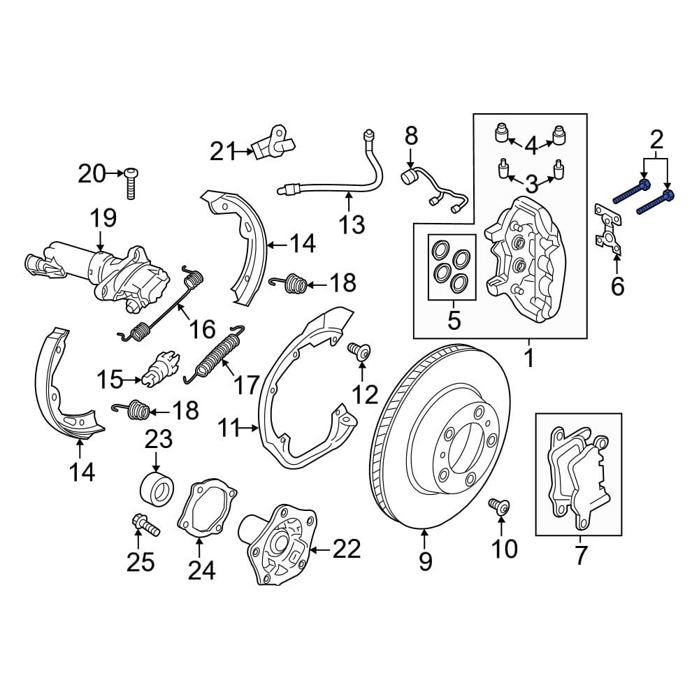 Porsche OE PAF004571 - Front Disc Brake Caliper Bolt
