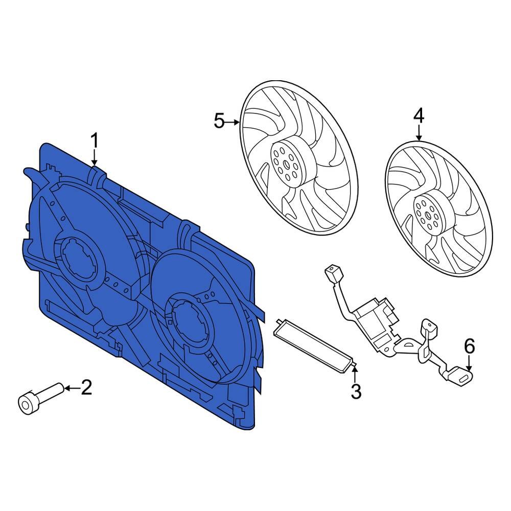 Porsche OE 8K0121207A Front Engine Cooling Fan Shroud