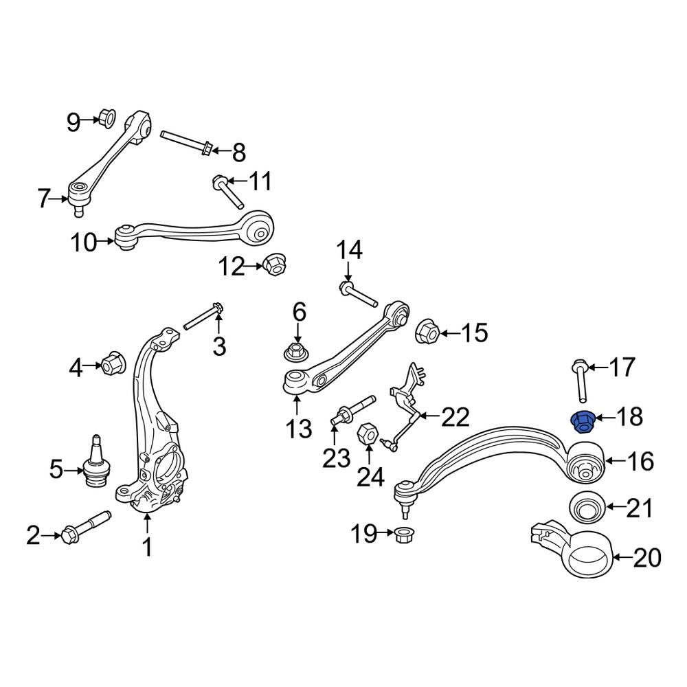 Porsche OE WHT004898 - Suspension Ball Joint Nut & Washer
