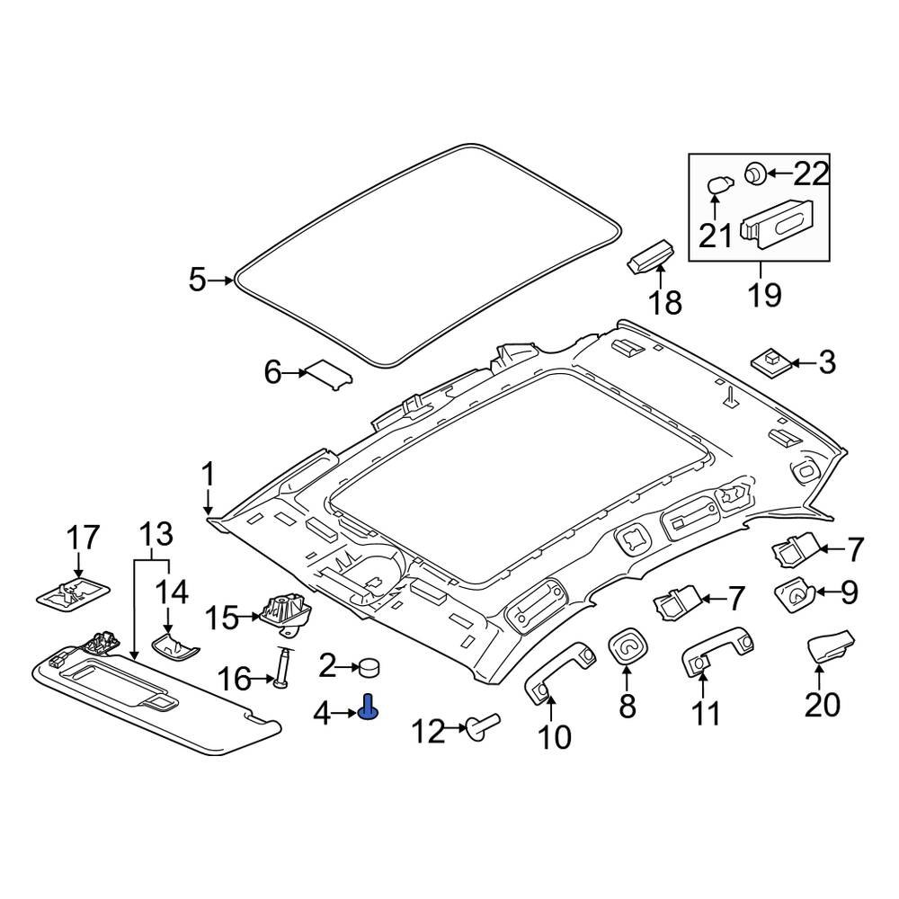 Porsche OE 99907325009 - Headliner Screw