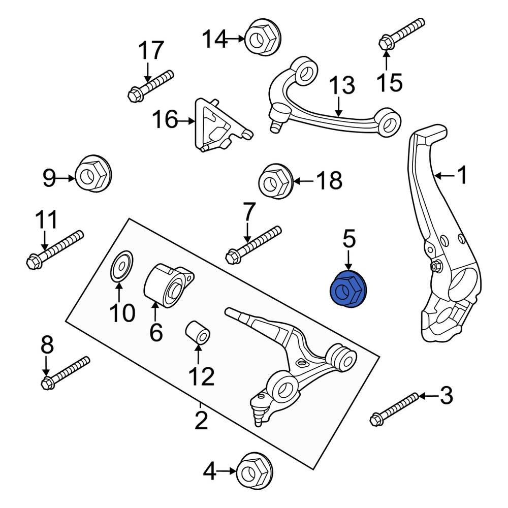Porsche OE PAF005633 Front Lower Suspension Control Arm Nut