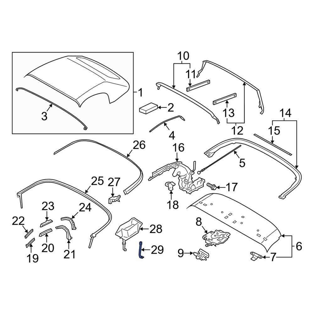 Porsche Oe 98150439703 - Convertible Top Stowage Compartment Drain Hose