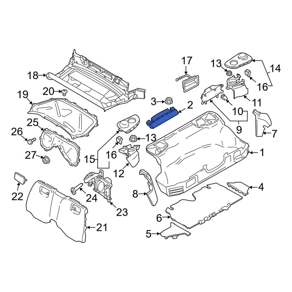 Porsche OE 99155182500 - Rear Trunk Trim Panel Bracket