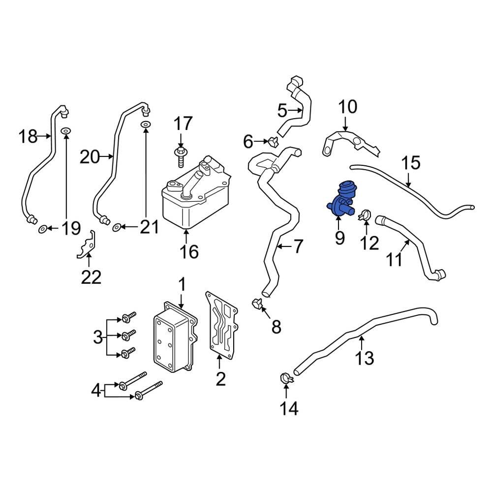 Porsche OE 9P1317233 Automatic Transmission Oil Cooler Control Valve