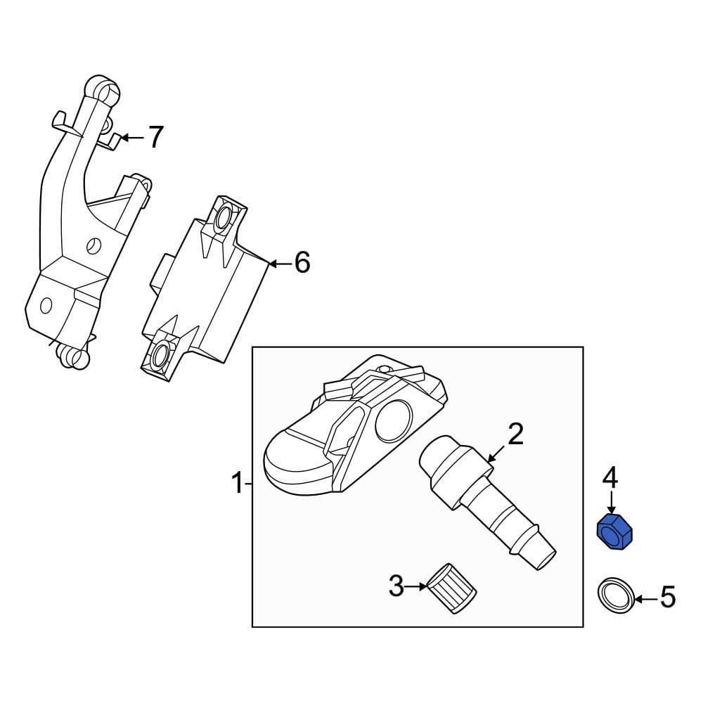 Porsche OE WHT010179 - Tire Pressure Monitoring System (TPMS) Valve ...