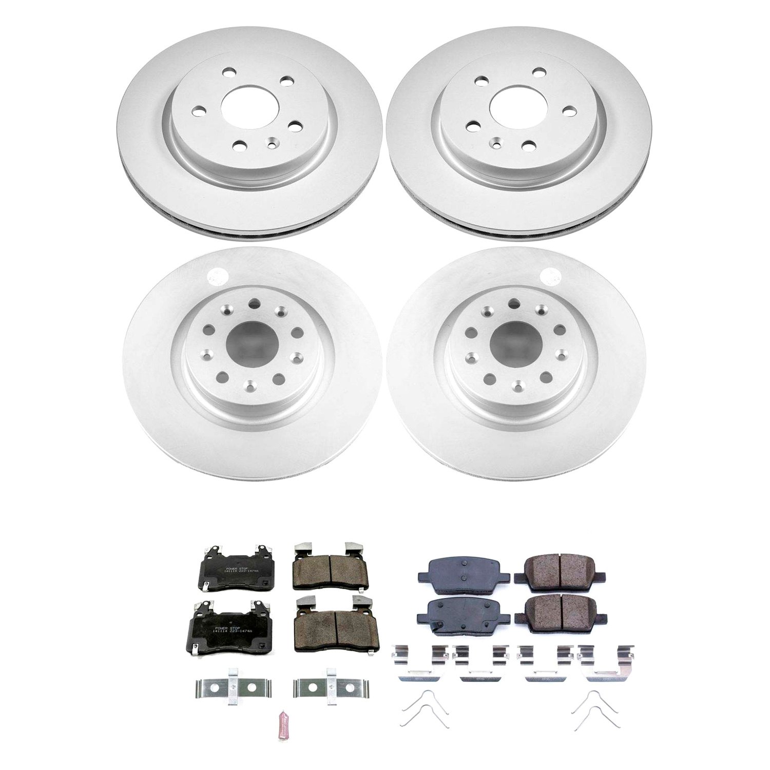 PowerStop® CRK7292 Z17 Evolution Geomet® Plain Front and Rear Brake Kit