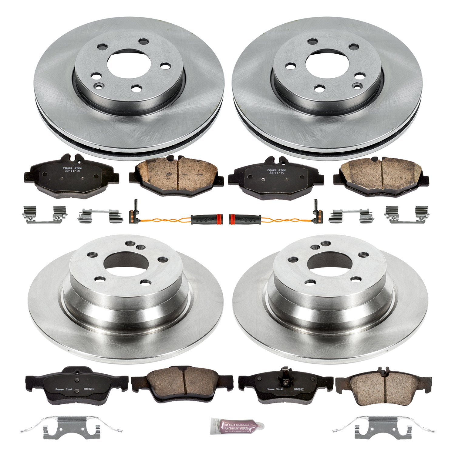 Autospecialty KOE6296 Daily Driver 1-Click OE Replacement Front/Rear Brake Kit 
