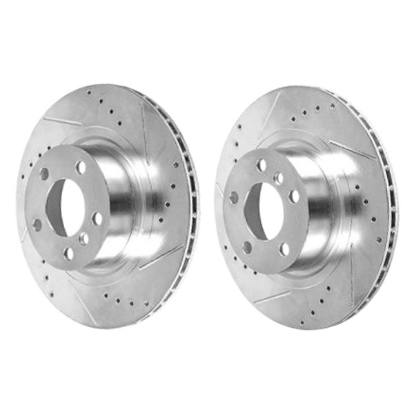Pair Power Stop EBR1240XPR Rear Evolution Drilled and Slotted Rotor 