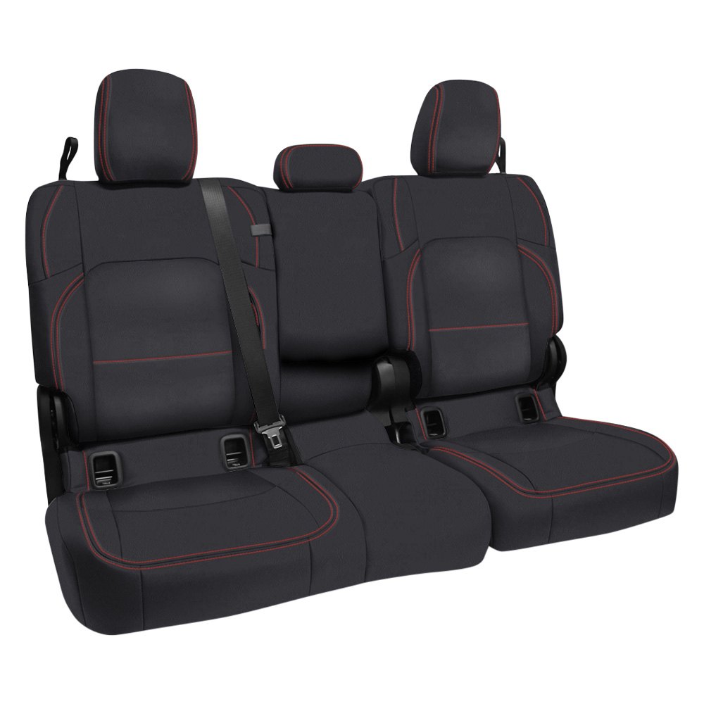 PRP Seats® B056-01 - 2nd Row Black with Red Stitching Seat Cover