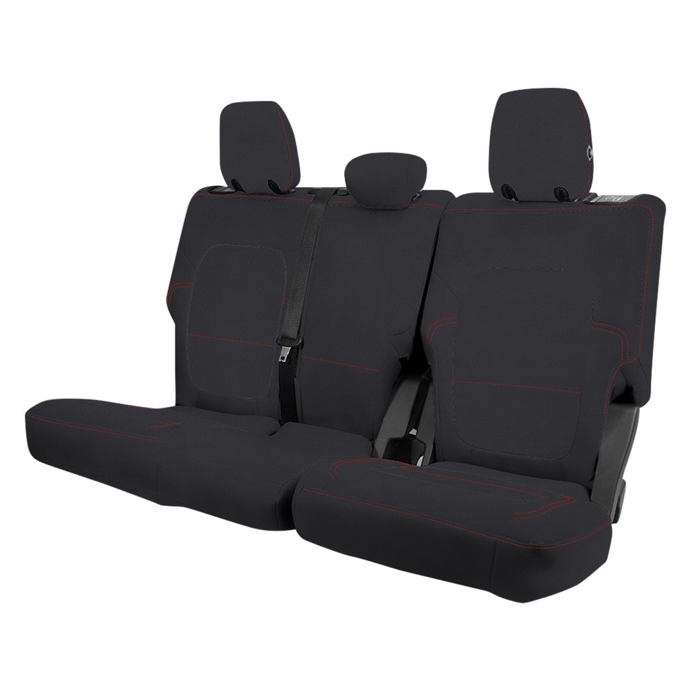 PRP Seats® B061-01 - 2nd Row Black with Red Stitching Seat Cover