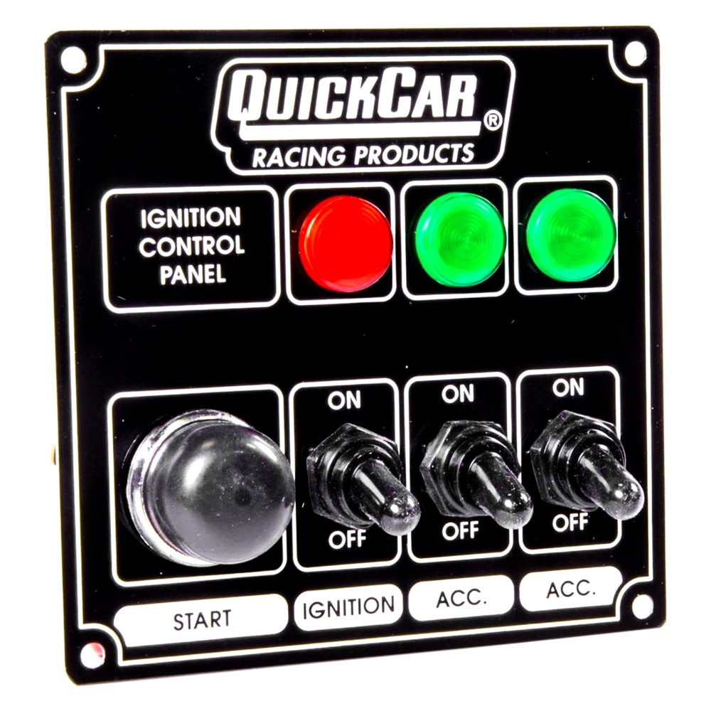 QuickCar Racing® 50825 Lighted Ignition Control Panel with Two Accessory Switches (Passenger