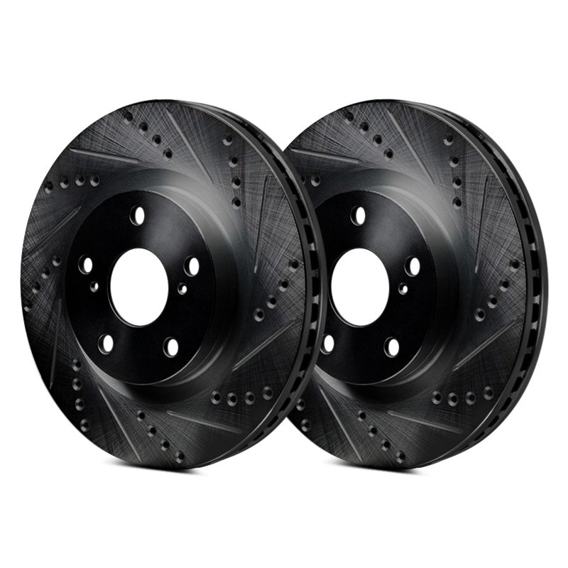 R1Concepts KEDS10331 Eline Series Cross-Drilled Slotted Rotors And Ceramic Pads 