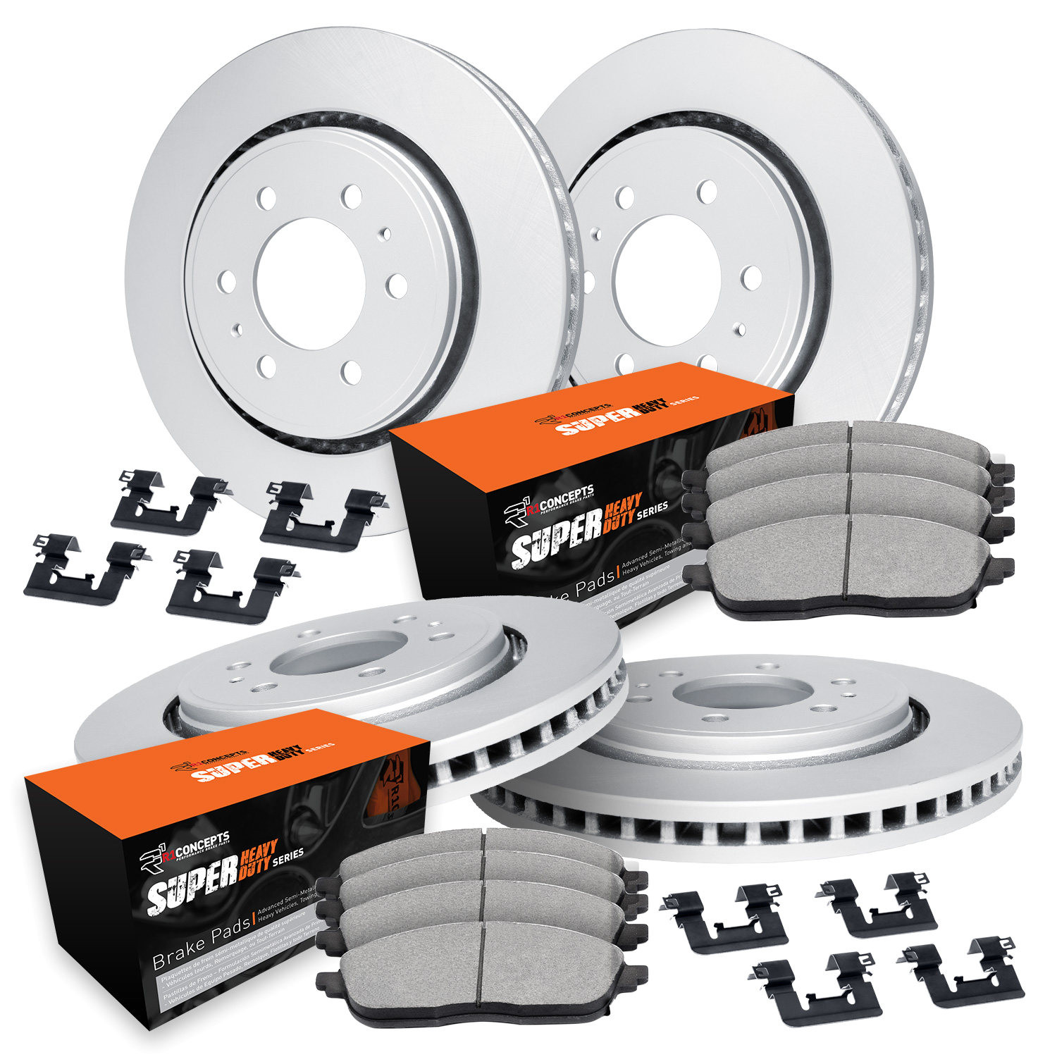 R1 Concepts® - Carbon Coated Brake Kit with Super Duty Pads