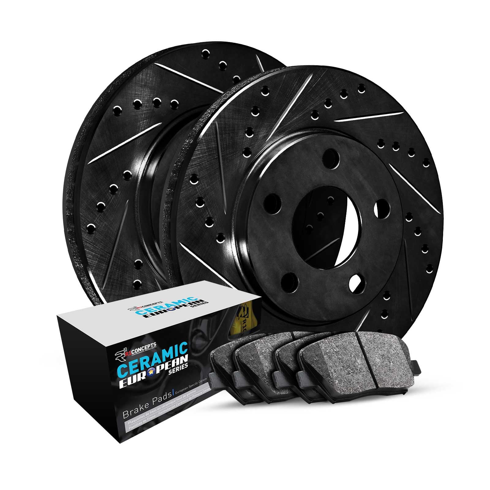 R1 Concepts Disc Brake Rotor Set with Euro Ceramic Pads Rear 1998-2020 Audi,Seat,Volkswagen A1,Arona,Polo,T-Cross,Golf City,Beetle, Rotors - Canada