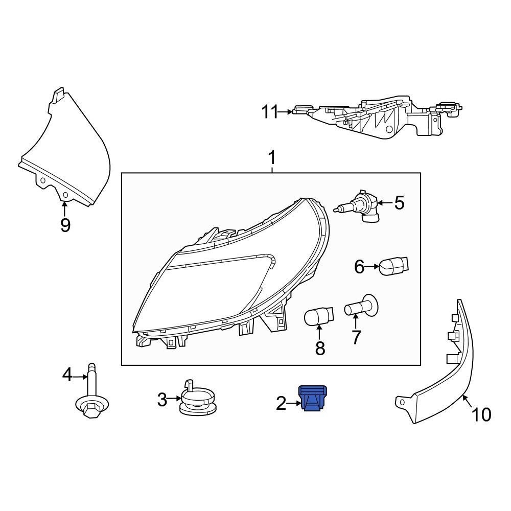 Ram OE 68100647AA Front Headlight Bushing