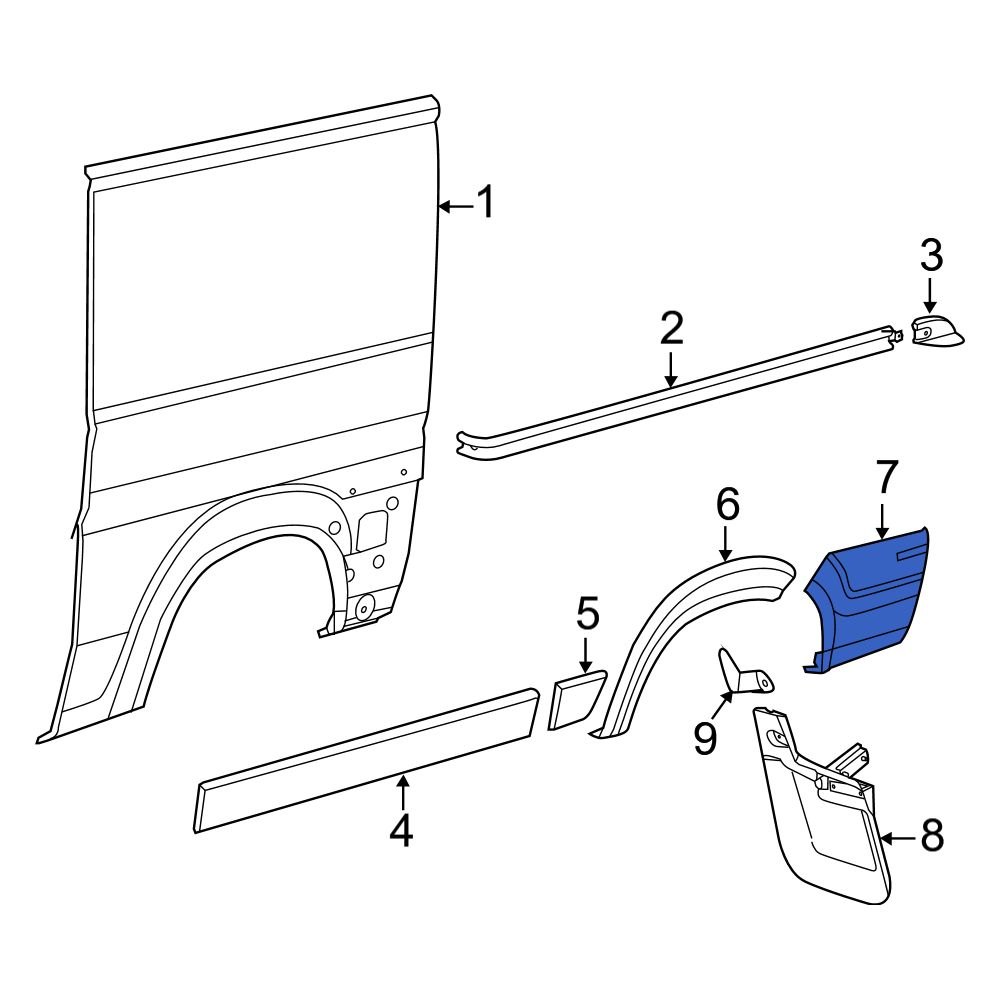 Ram OE 5NC52JXWAB Right Rocker Panel Guard