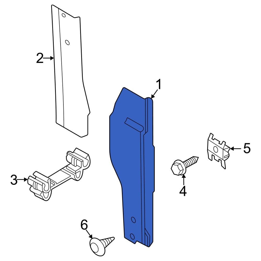 Ram OE 5MH23LAHAA Left Lower Door Pillar Post Trim Set