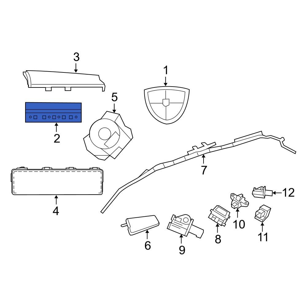 Ram OE 68086537AE Upper Instrument Panel Air Bag