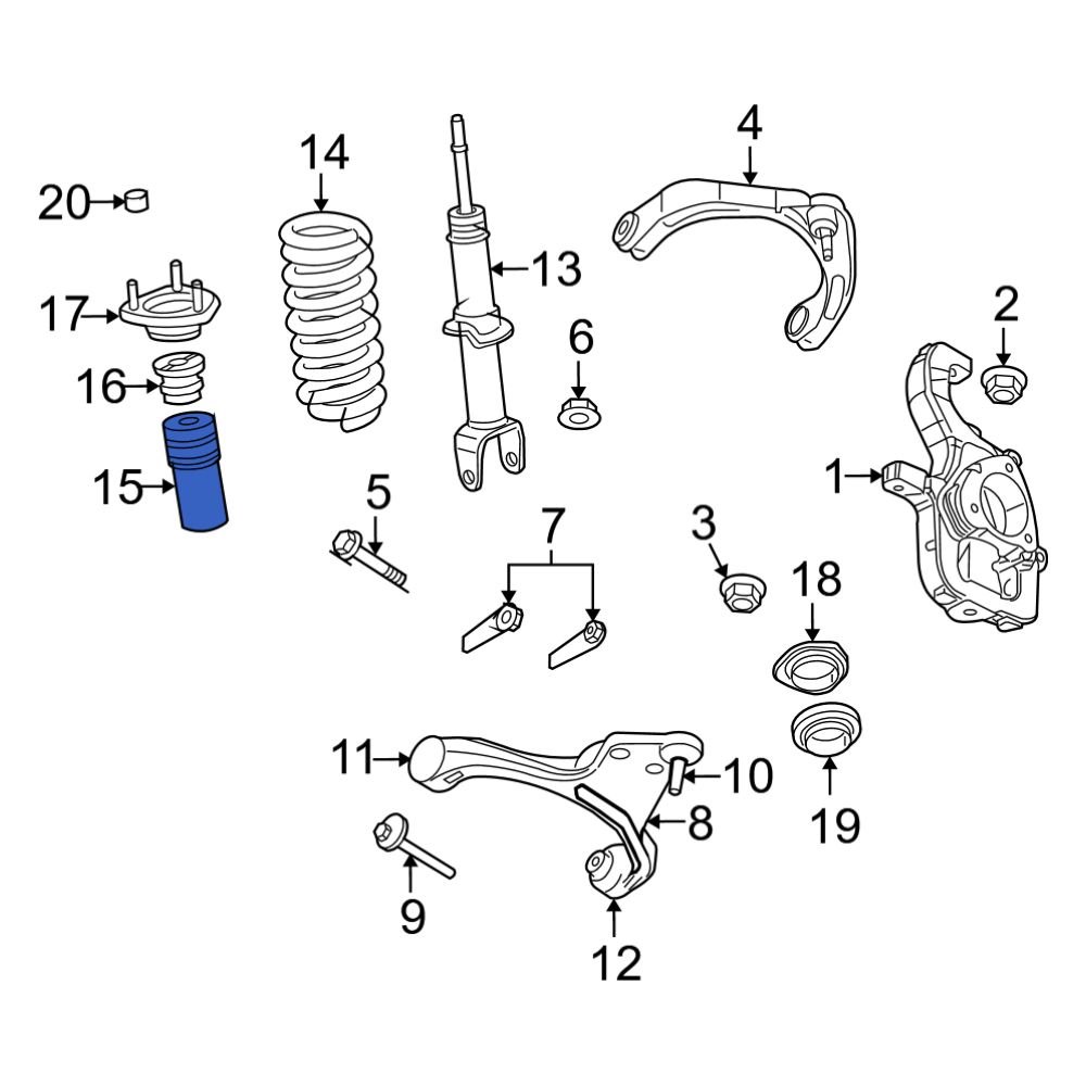 Ram OE 52013485AA Front Suspension Strut Bellows
