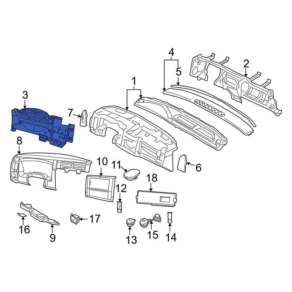 Ram OE 55056150AB Instrument Panel Mounting Bracket