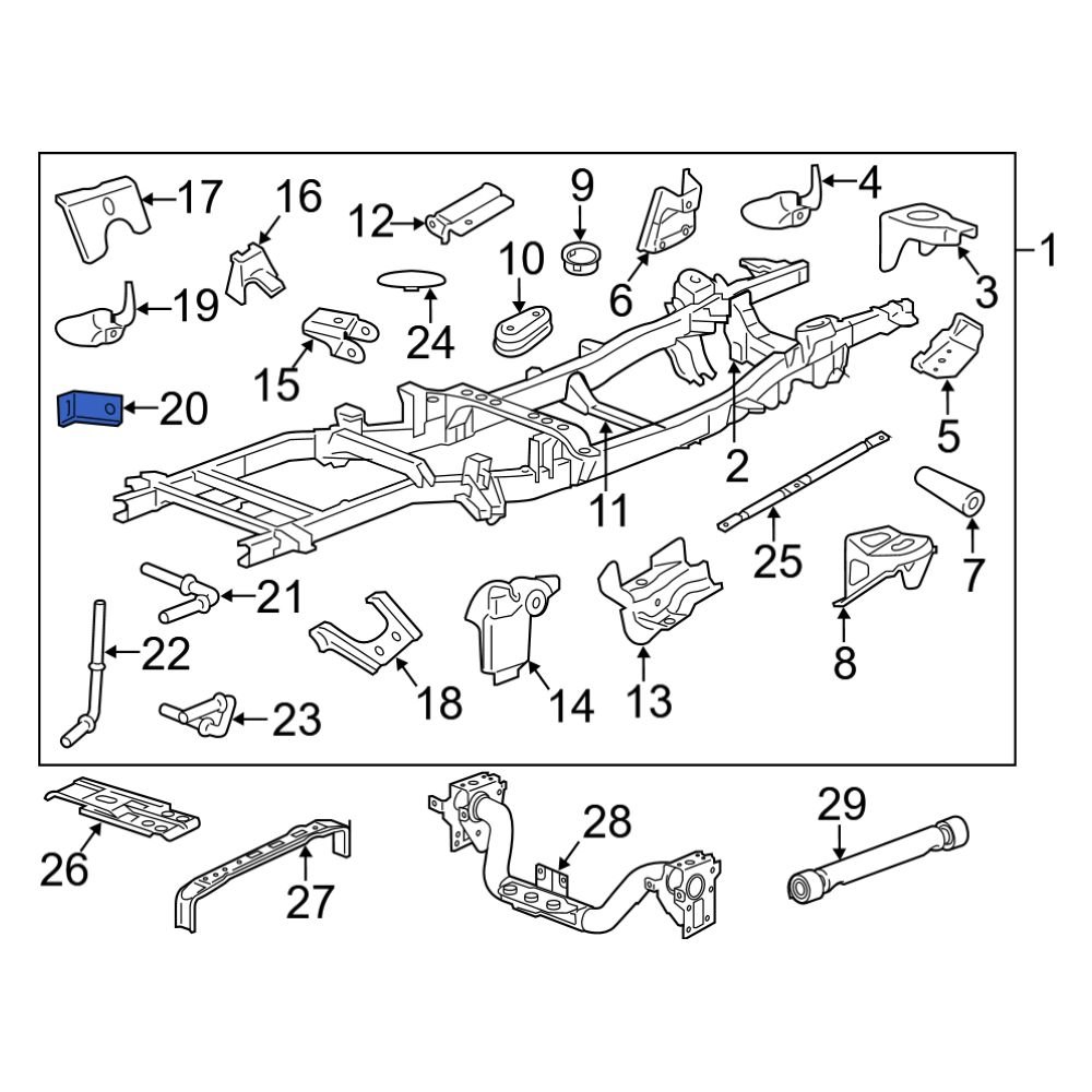 Ram OE 52021423AB Chassis Frame Reinforcement