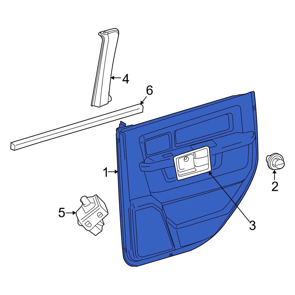 Ram OE 1VY512X9AH Front Left Inner Door Interior Trim Panel