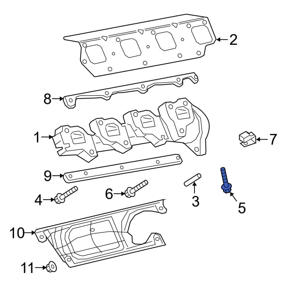 Ram OE 6512788AA Exhaust Manifold Bolt