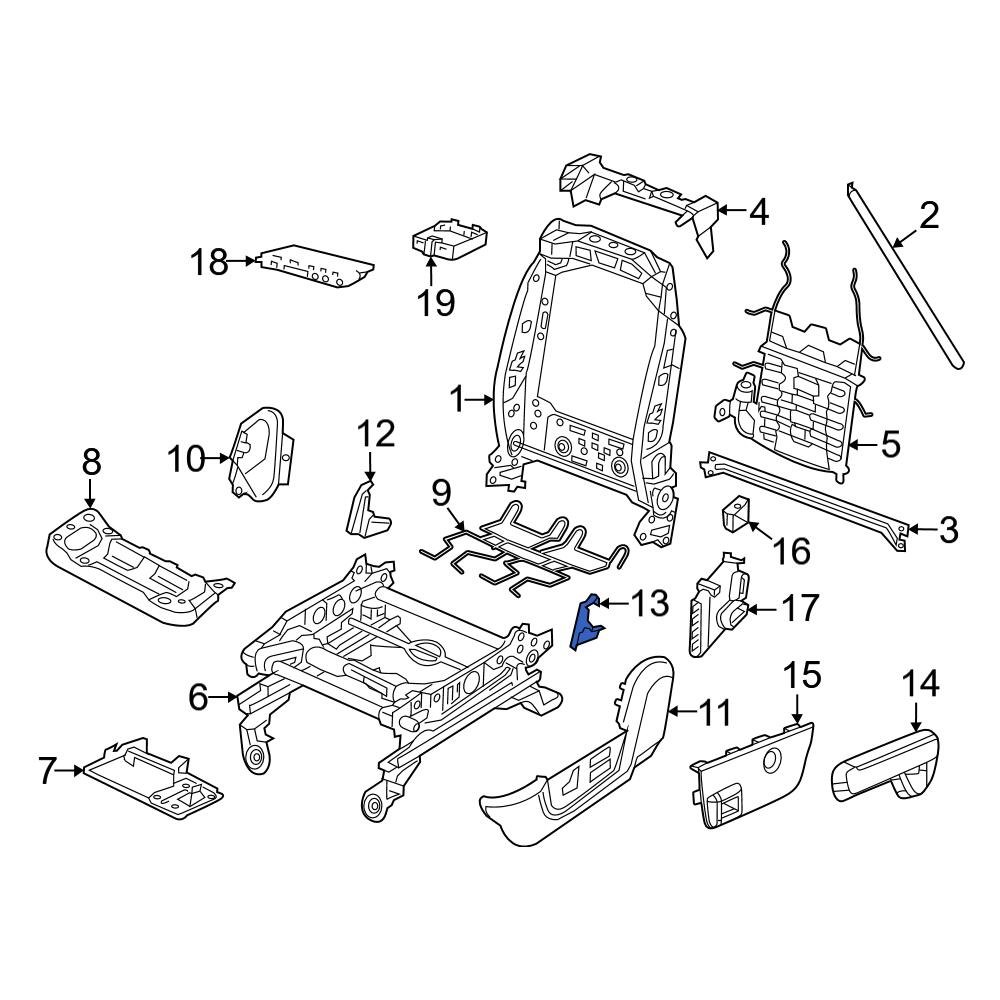Ram OE 1NK88TX7AA Front Right Inner Seat Back Recliner Adjustment