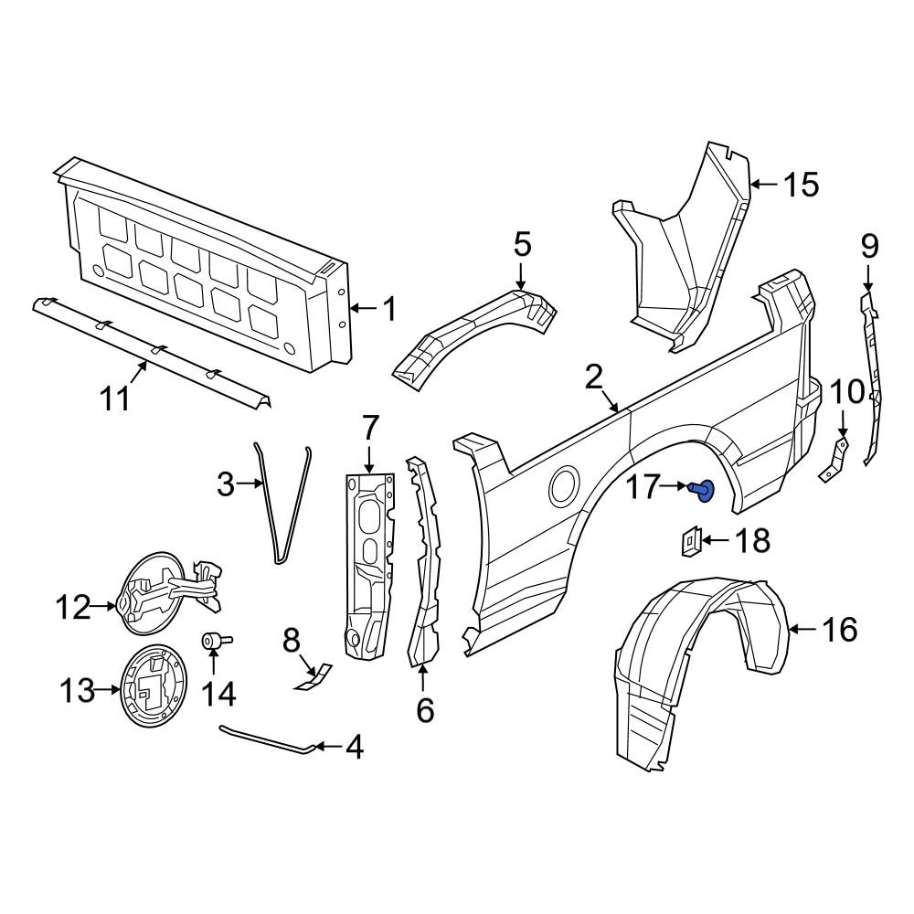 Ram OE 6510175AA - Wheel Arch Molding Screw