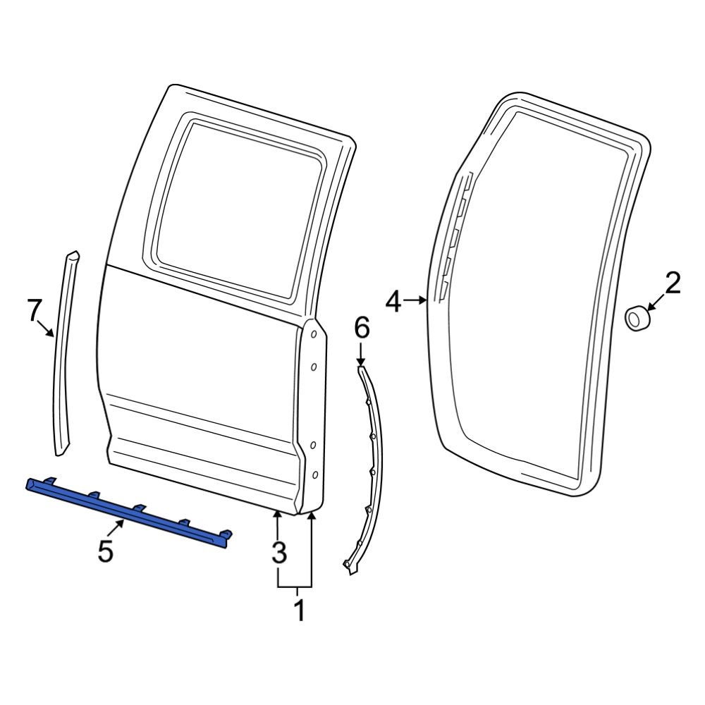 Ram OE 55372716AE - Rear Lower Door Seal