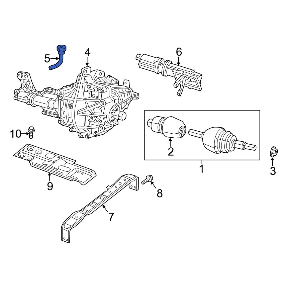 Ram OE 68192648AA Front Differential Vent Hose