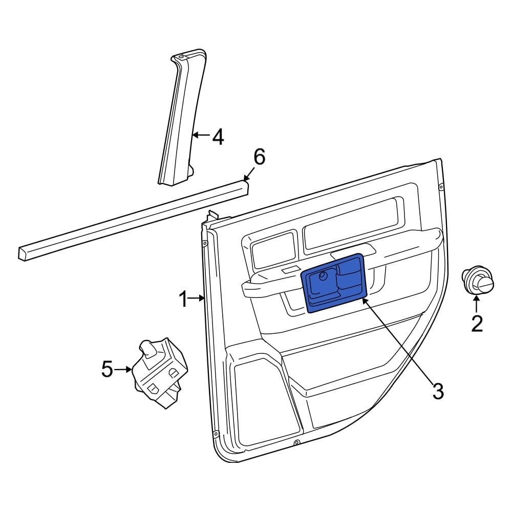 Ram OE 1WD59DX9AC Rear Left Interior Door Handle Trim