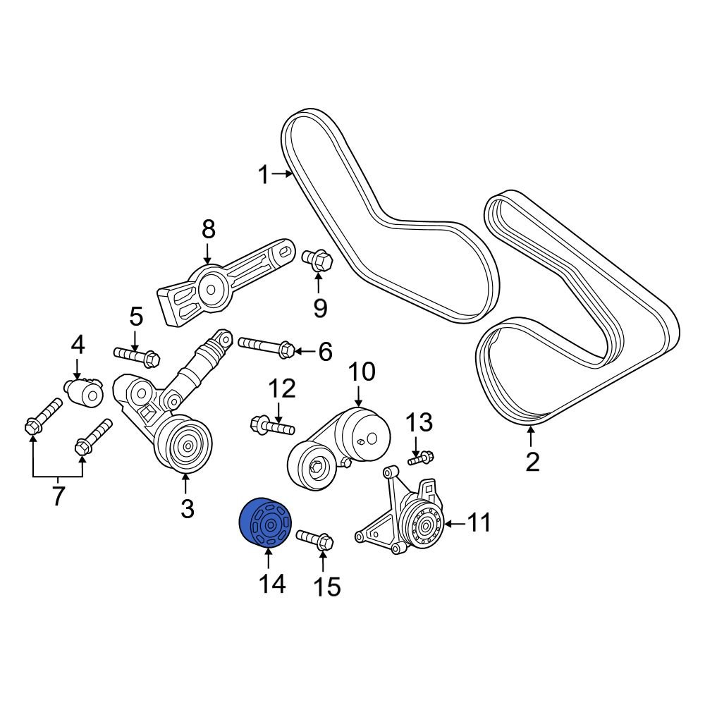 Ram OE 5281596AA Accessory Drive Belt Idler Pulley