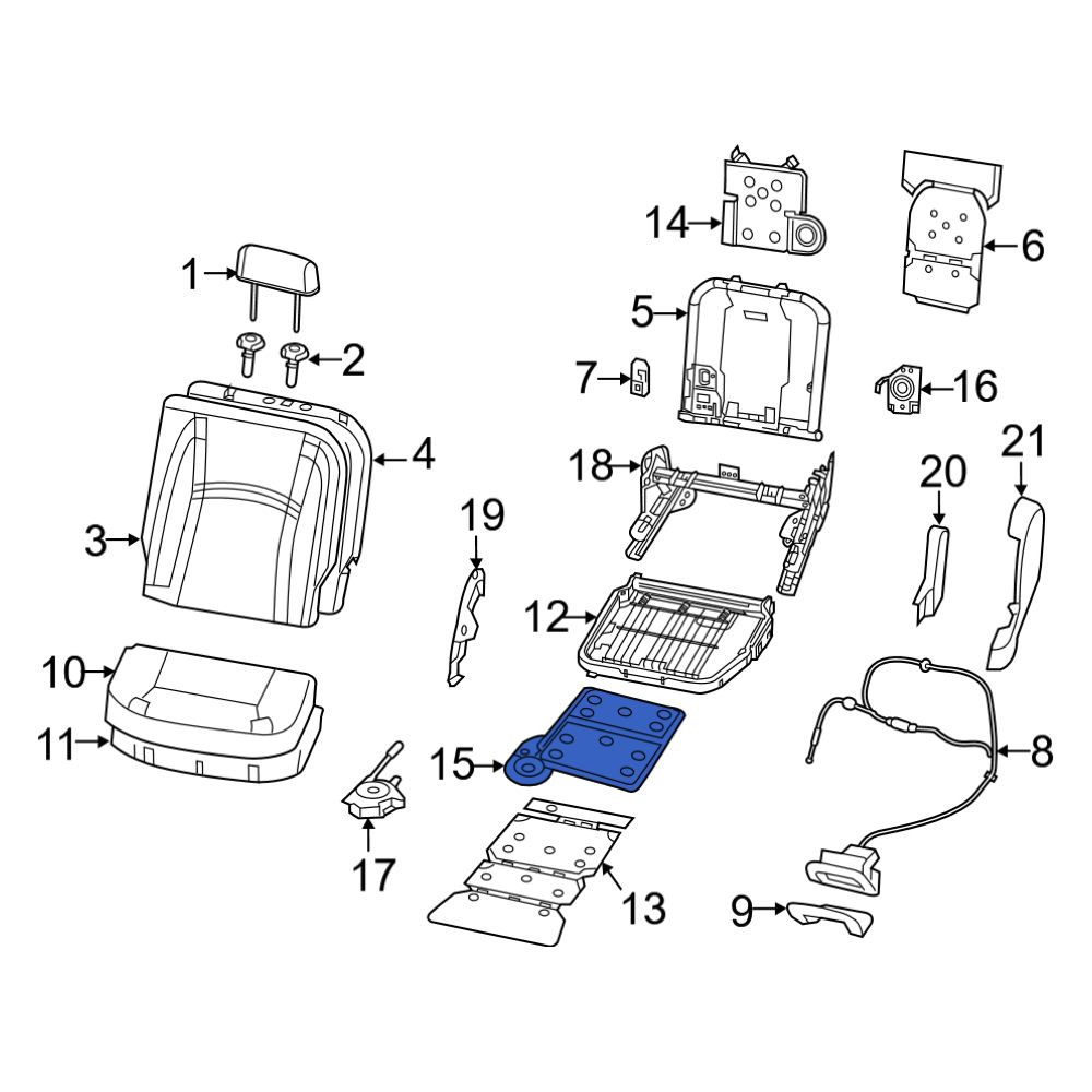 Ram OE 68552532AA Rear Lower Climate Controlled Seat Duct