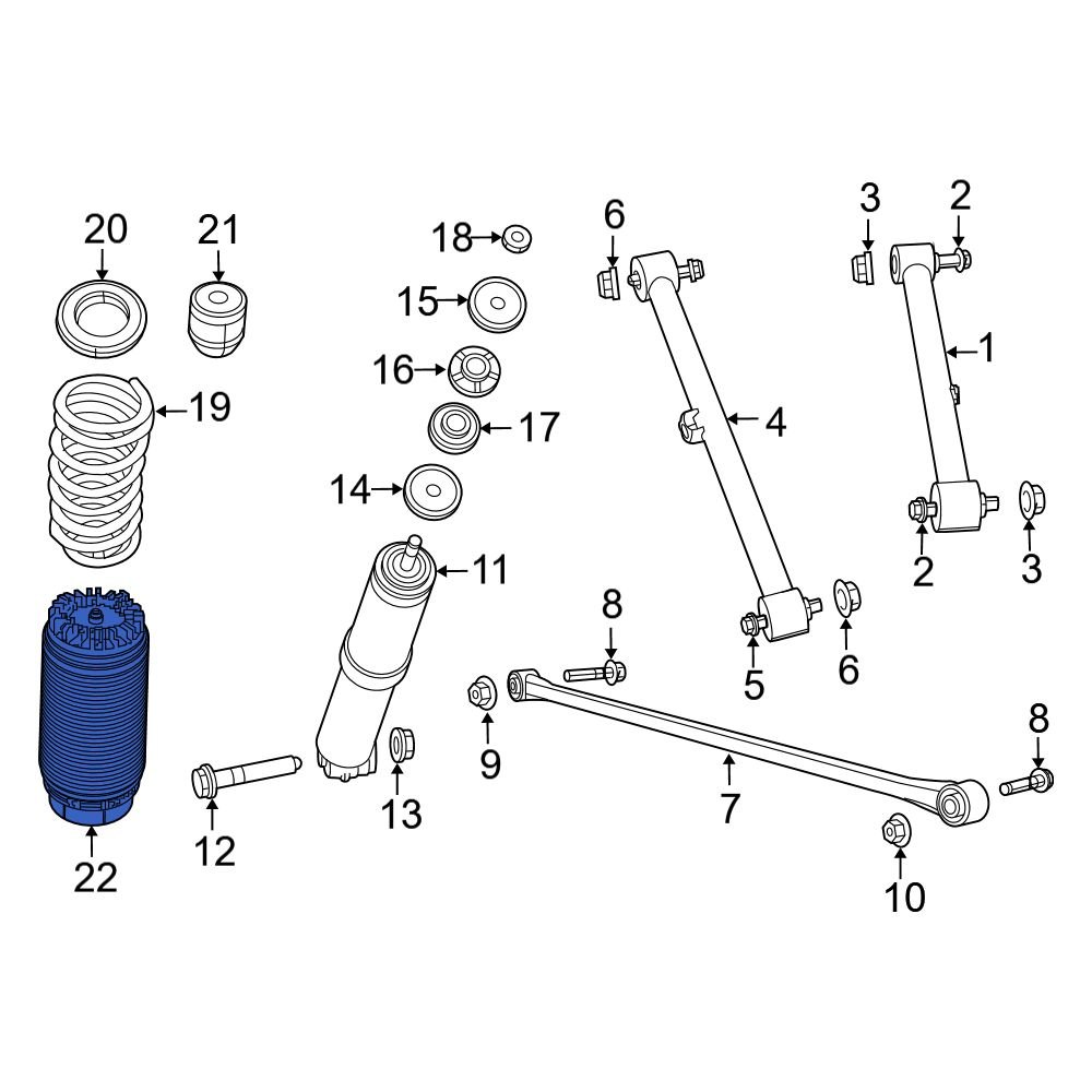 Ram OE 68260938AB Rear Air Suspension Spring