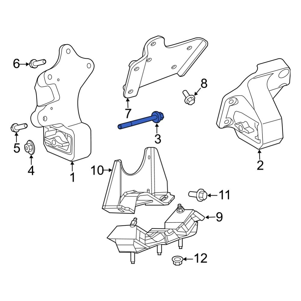 Ram OE 6512719AA Engine Mount Bolt