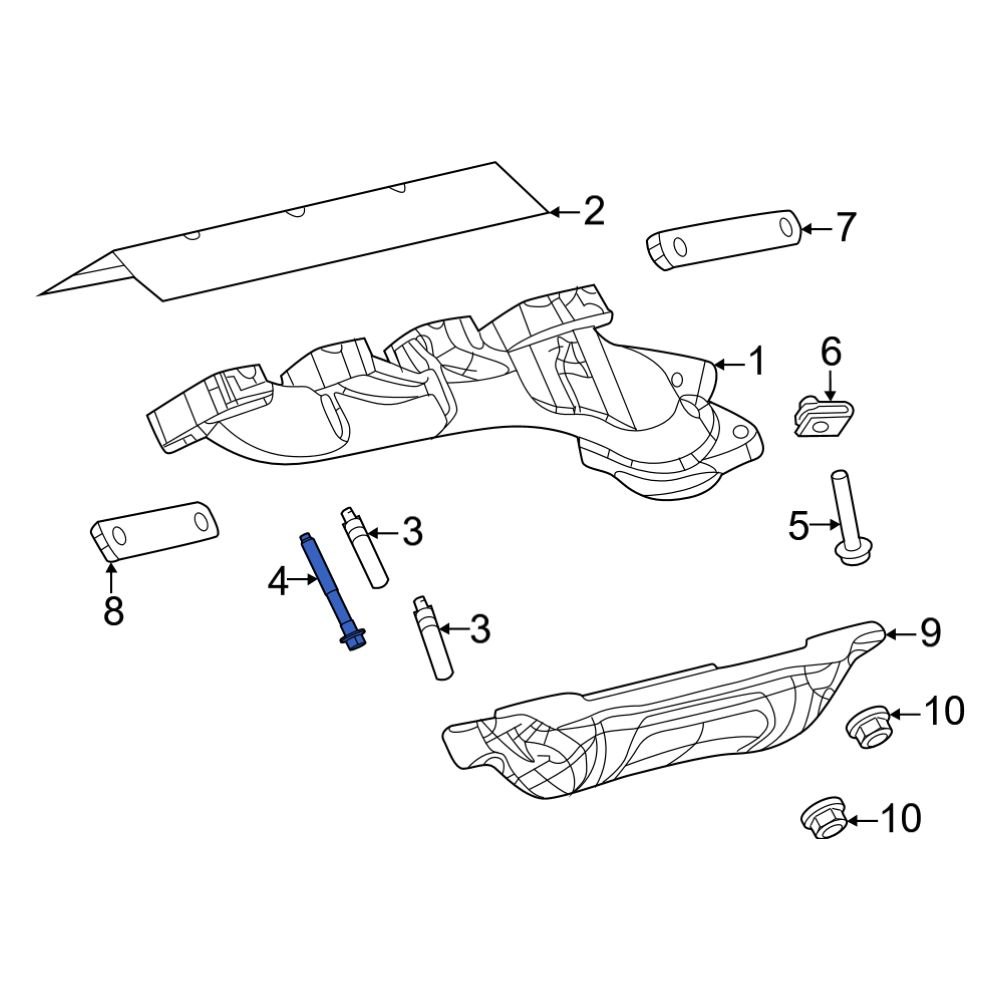 Ram OE 6513620AA Exhaust Manifold Bolt