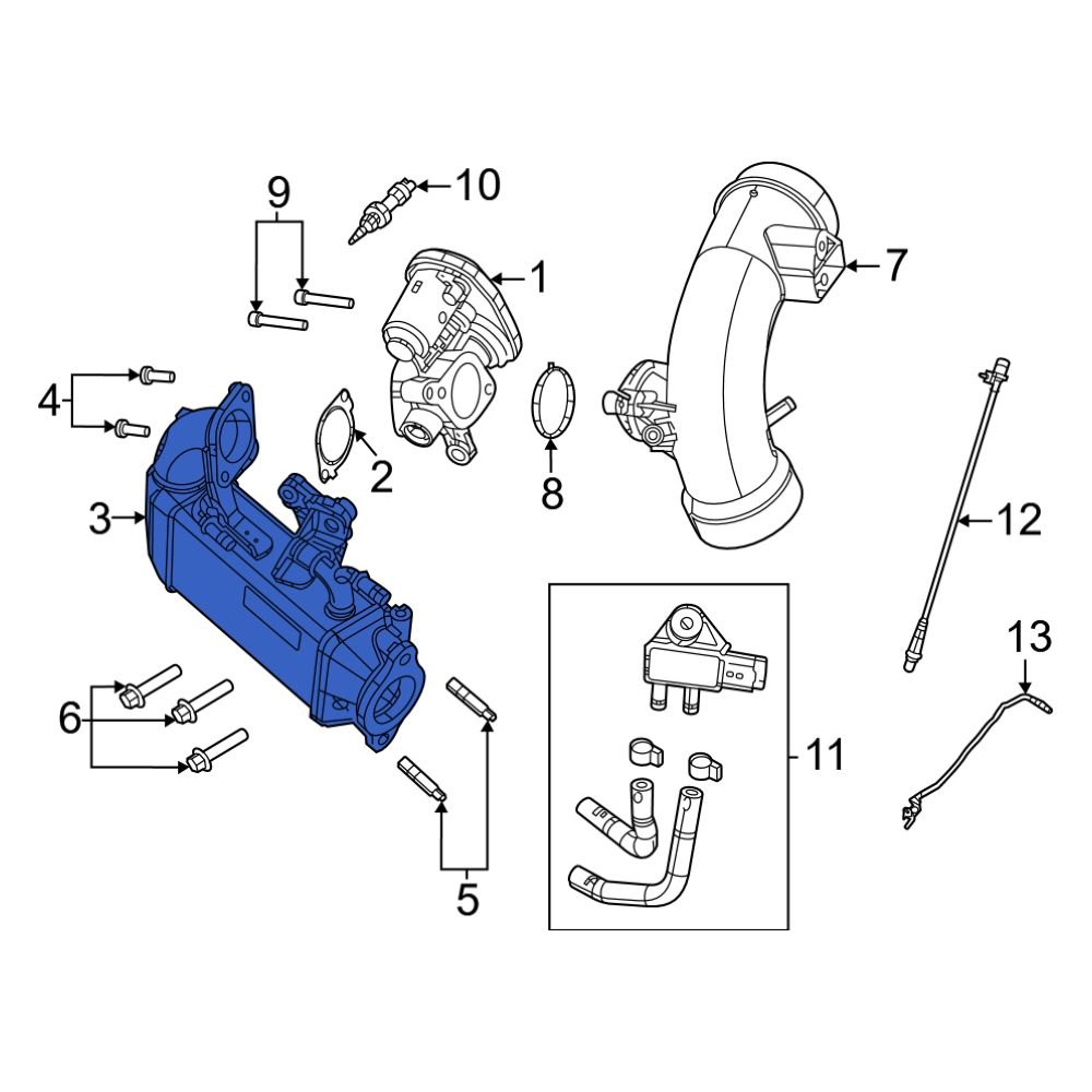 Ram OE 68493360AA Exhaust Gas Recirculation (EGR) Cooler