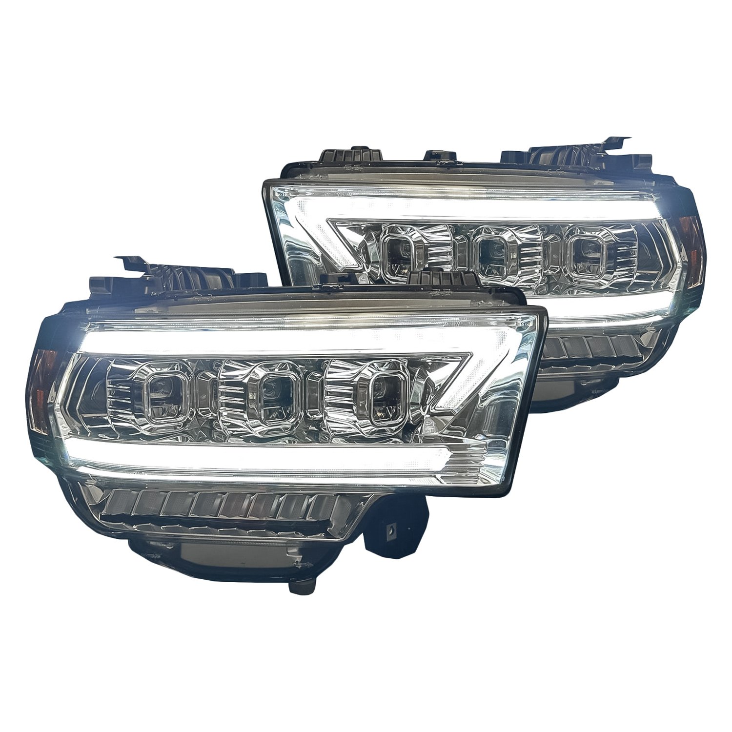 Recon® 264386CLCS Chrome Sequential LED DRL Bar Projector Headlights
