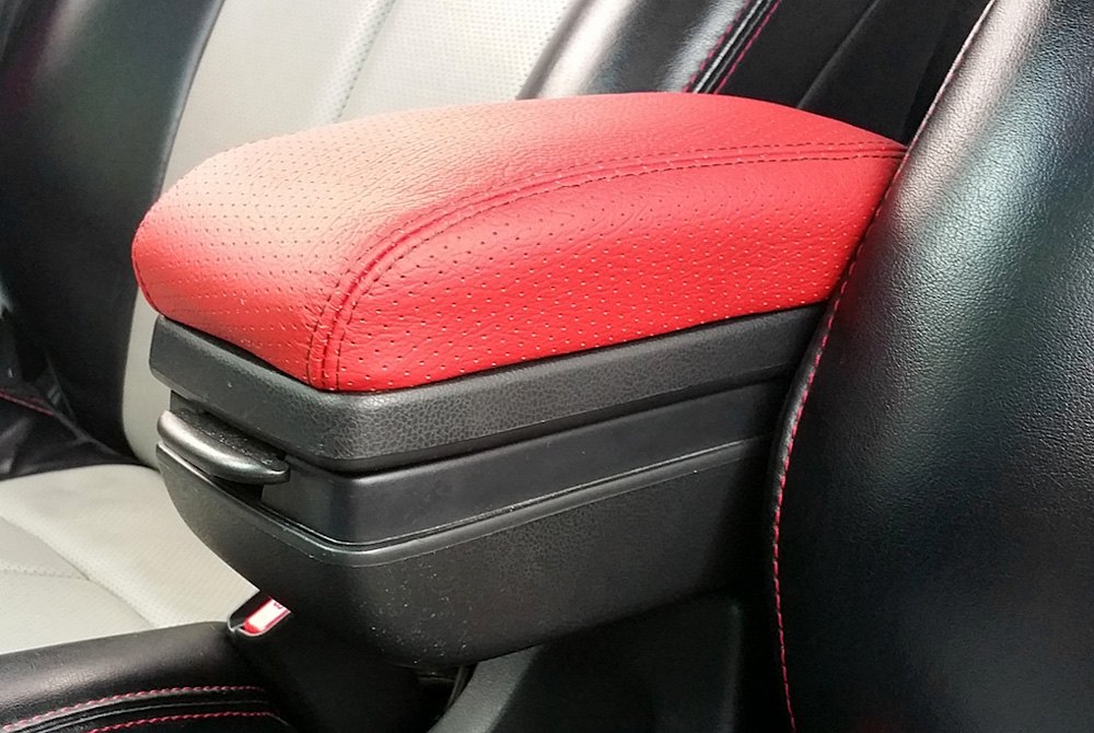 Redline Goods® Fit08armrestTanGrBlue Center Console Armrest Cover