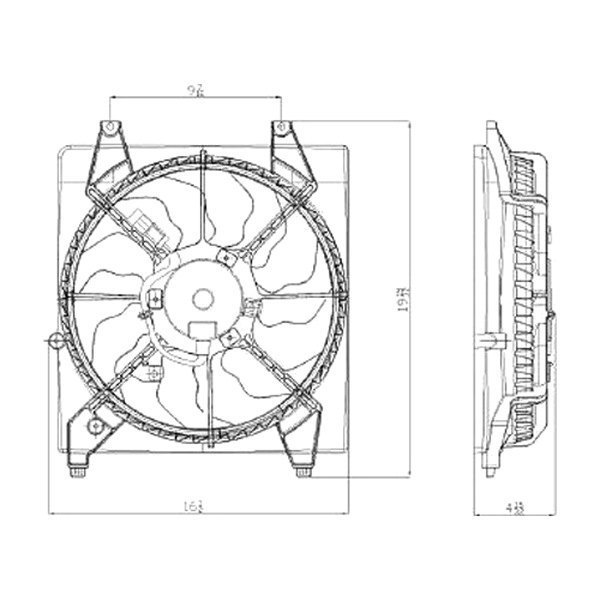 Replace® Hyundai Santa Fe 2007 Driver Side Radiator Fan Assembly