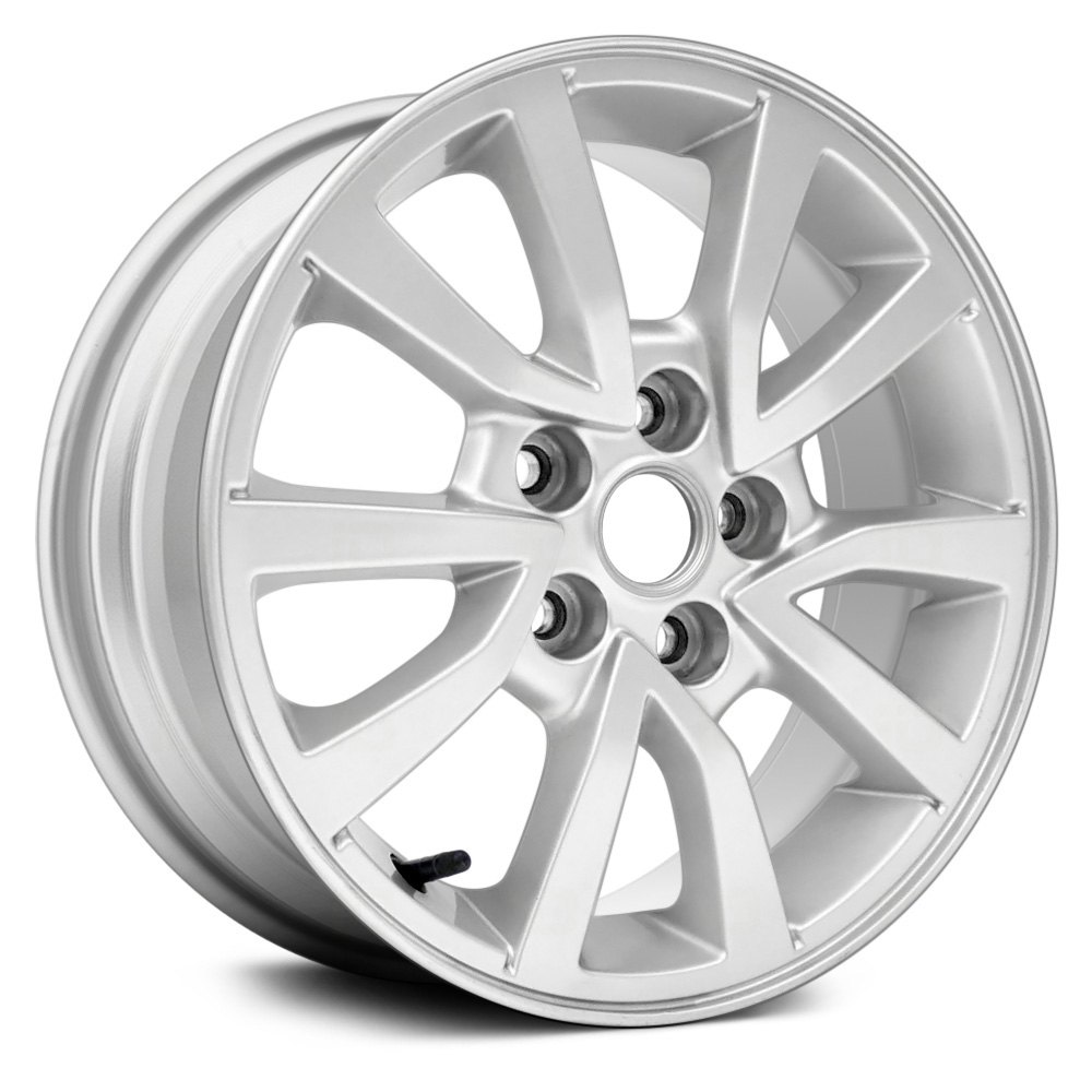 Alloy Wheel 15 X 6 5 Split Spokes Bright Sparkle Silver Painted w/Machined Face