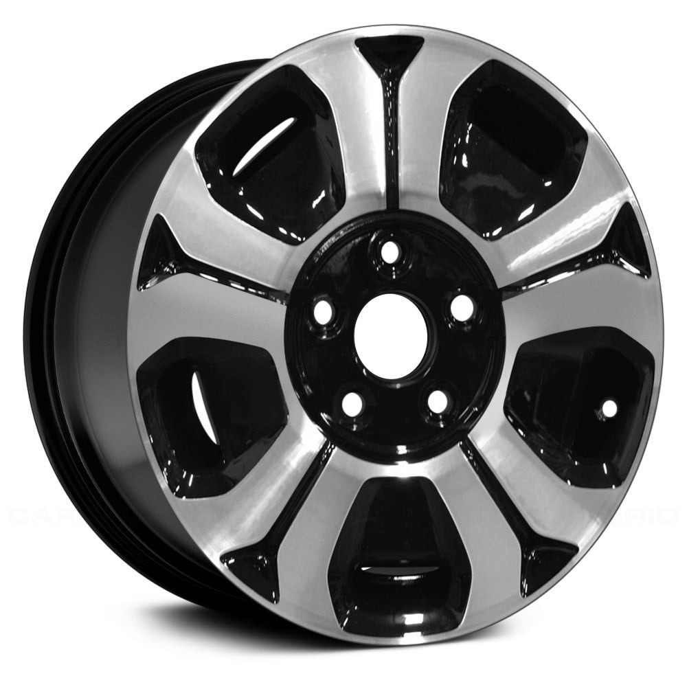 5 Spoke Rims 15 Inch Replace® ALYHS018U45 - 5 V-Spoke Machined and Black 15x6 Alloy Factory ...
